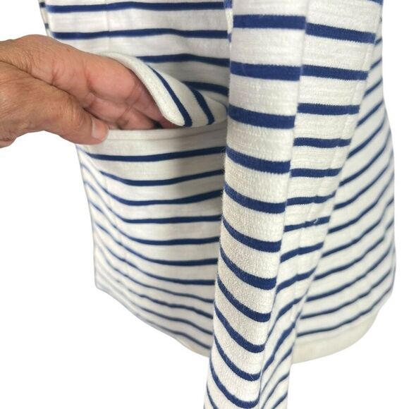 J.Crew Women's White & Blue Striped Stretch Blazer Jacket Size Small - Picture 7 of 15